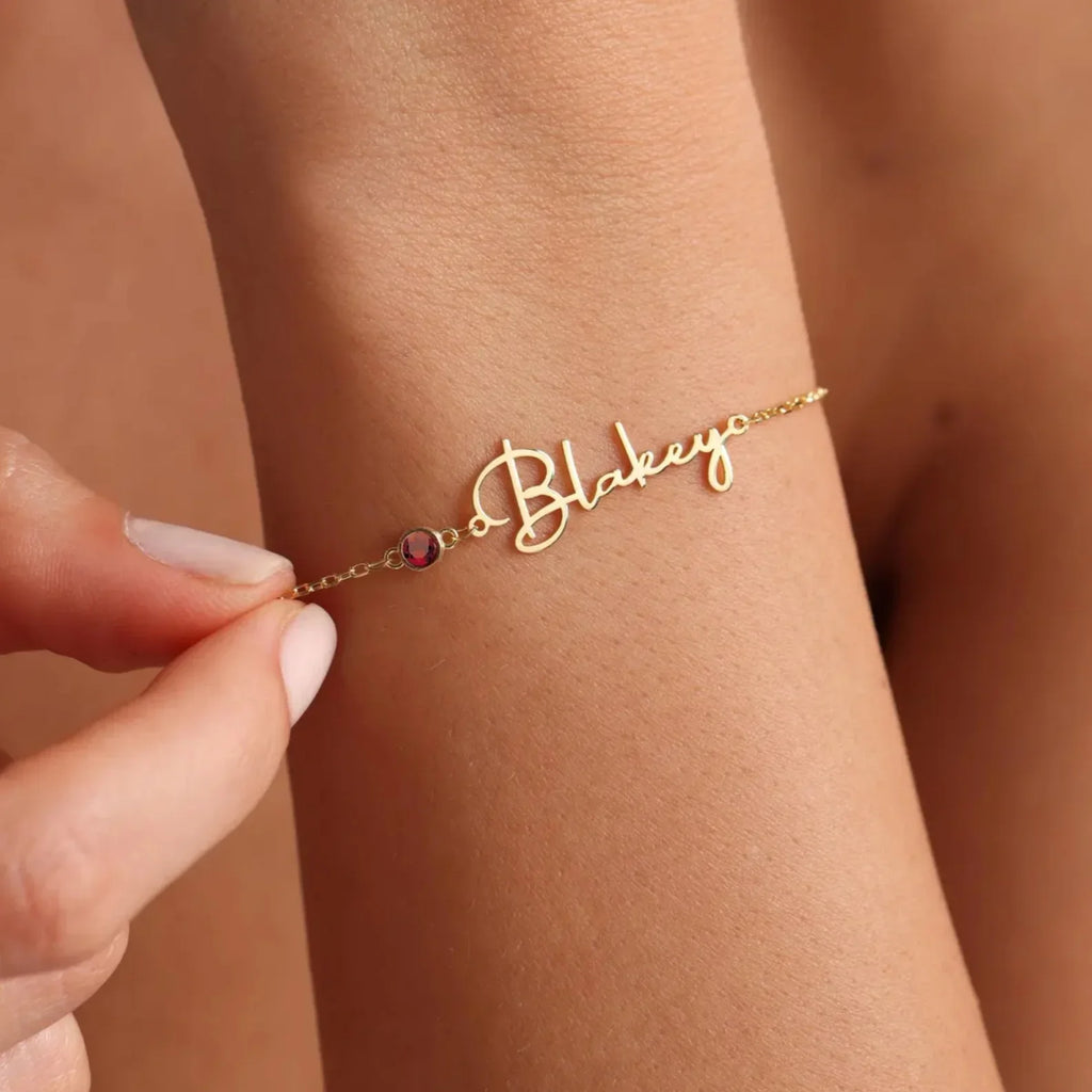 Bracelet Personnalisé DIY Avec Pierre De Naissance Pour Femme, Bracelet Avec Nom Personnalisé Pour Elle, Cadeau D'Anniversaire, Bracelet Exquis Et Tendance